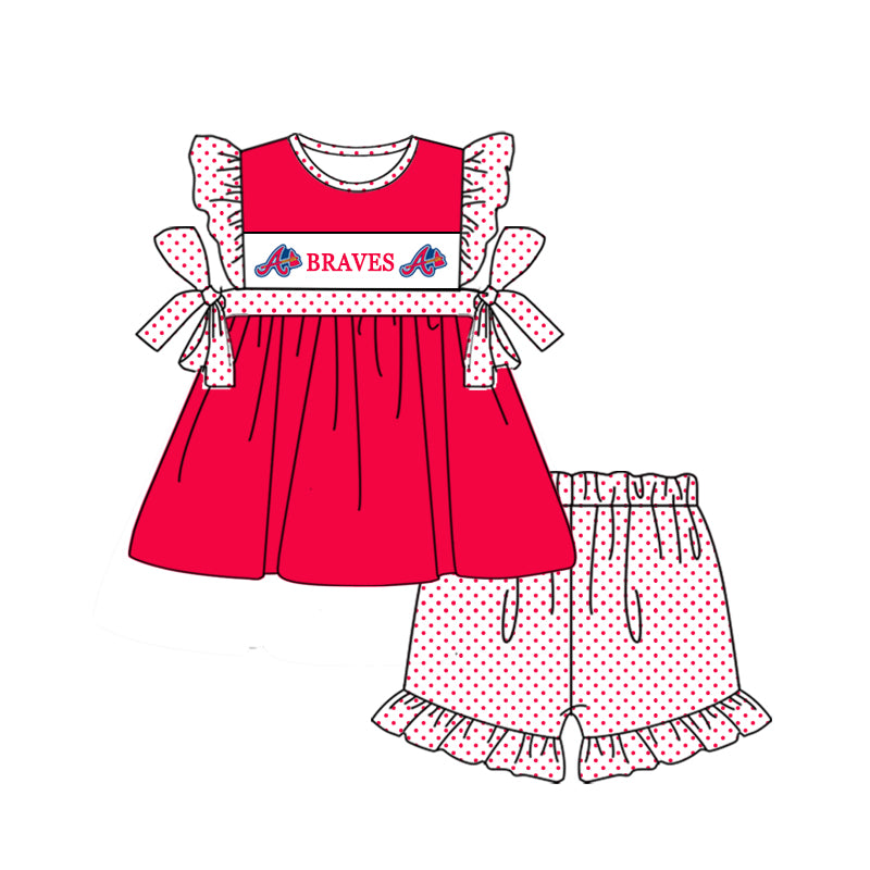 custom team style baby girls summer clothes