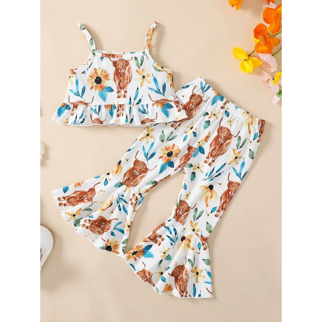 highland cow western clothing set