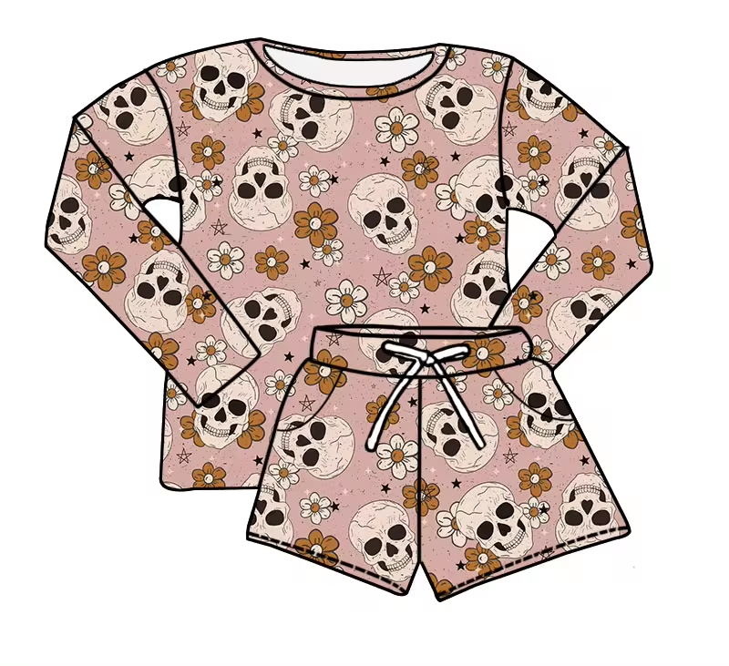 halloween skull baby girls clothes