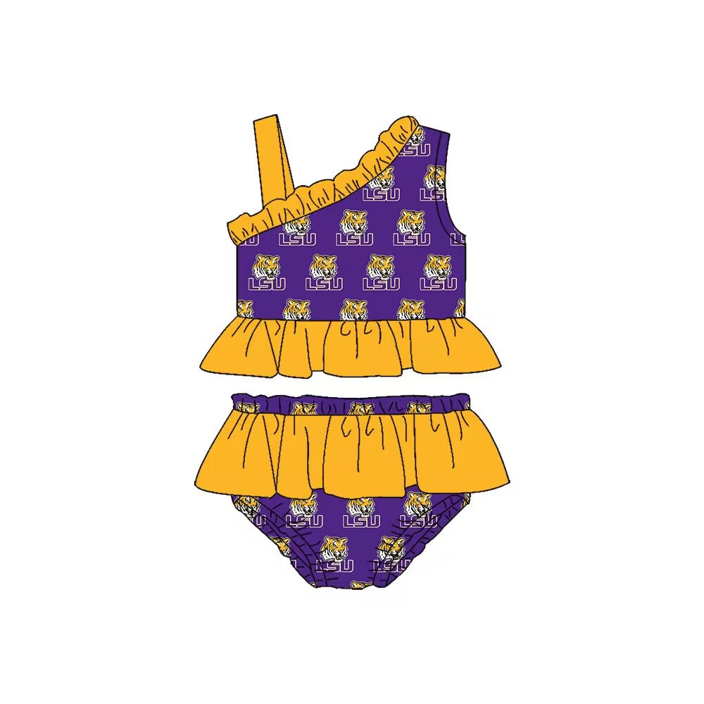 baby girls two piece LSU bathing suit