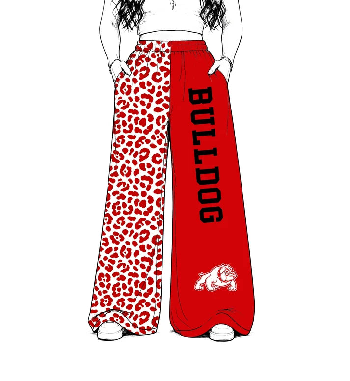 Baby girls custom bulldogs team leopard design milk silk leggings pants