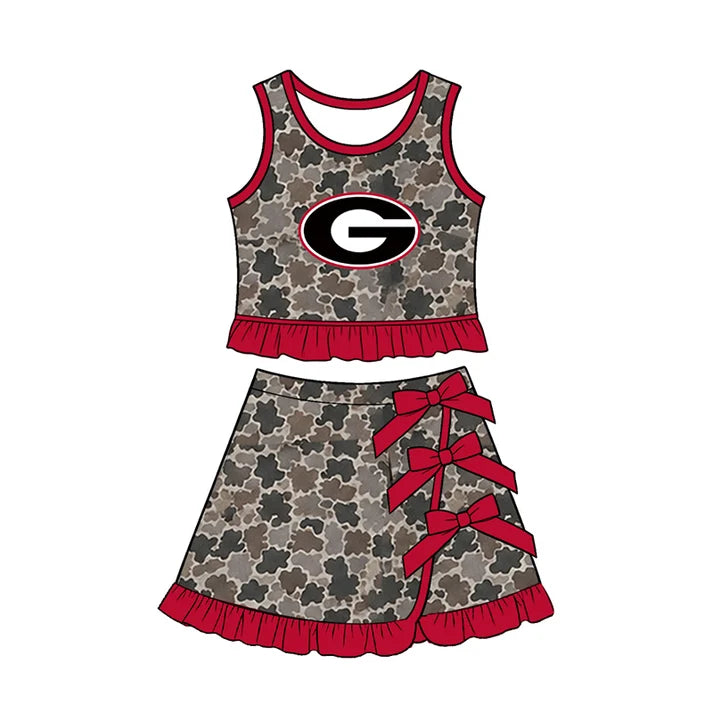 toddle girls custom georgia team camo style skirt set
