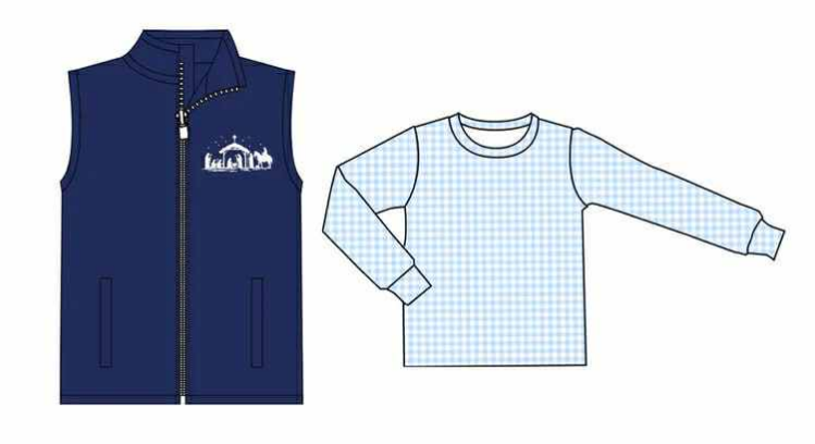 Boys long sleeve The Nativity Story top vest 2pcs clothes