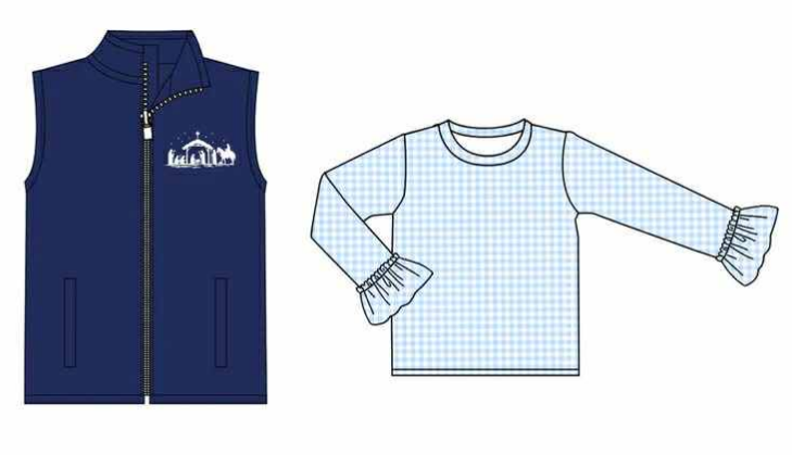 girls long sleeve The Nativity Story top vest 2pcs clothes
