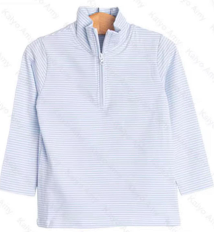 Kids blue stripes design long sleeve pullover