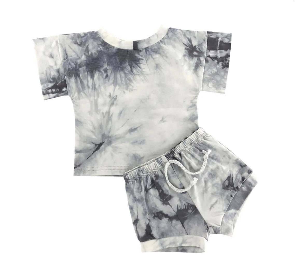 Pre-order grey tie dye wholesale bummies set