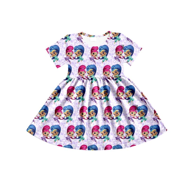 Pre-order girls short sleeve cartoon dress, GSD0187, Nov 5th