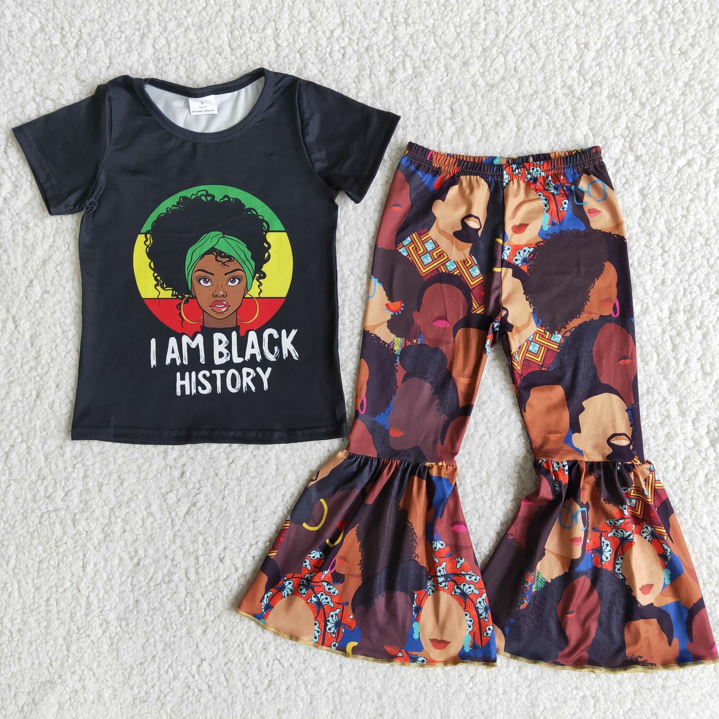 baby girls black history summer bell bottom set
