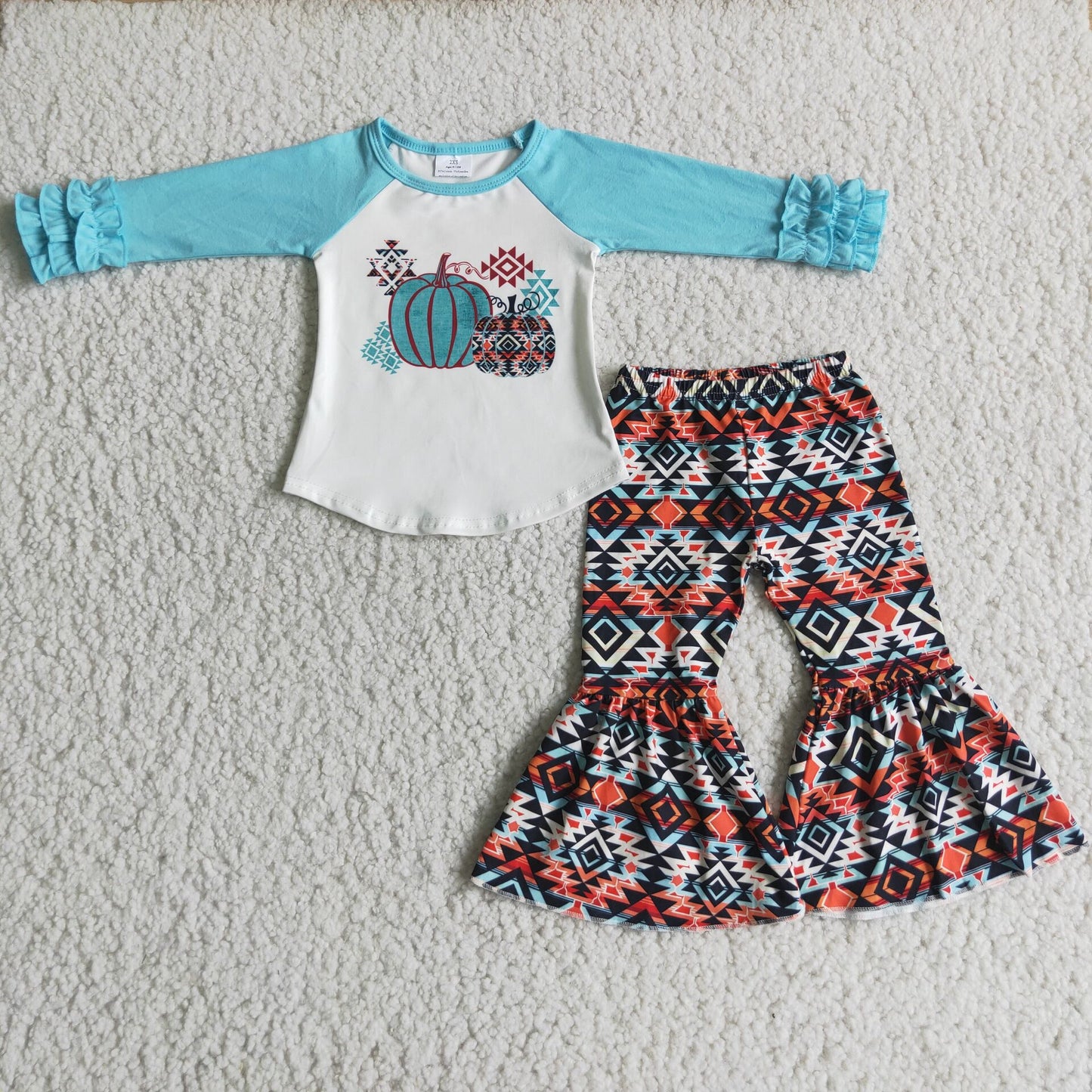 baby girls Aztec pumpkin outfit