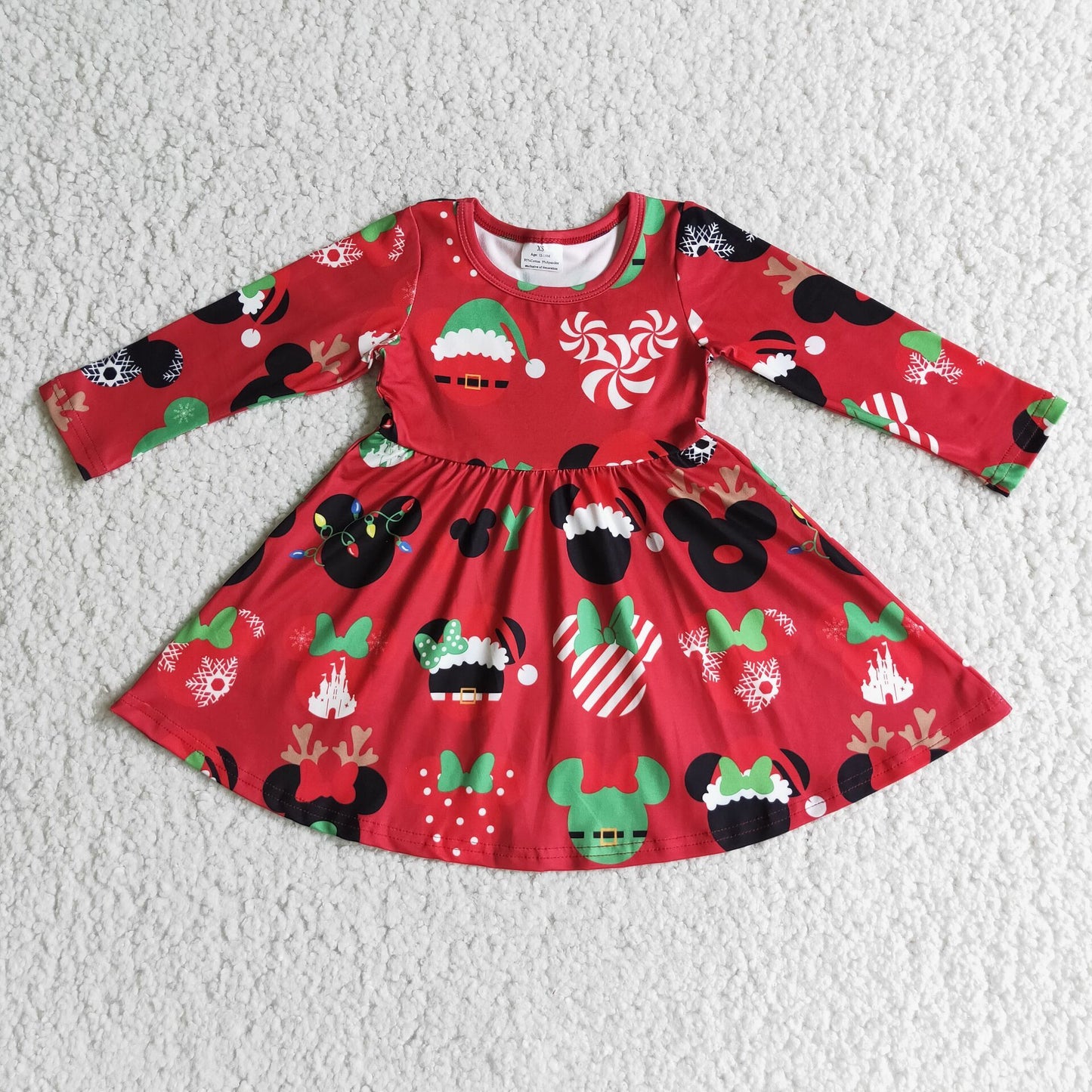 baby girls long sleeve Christmas dress