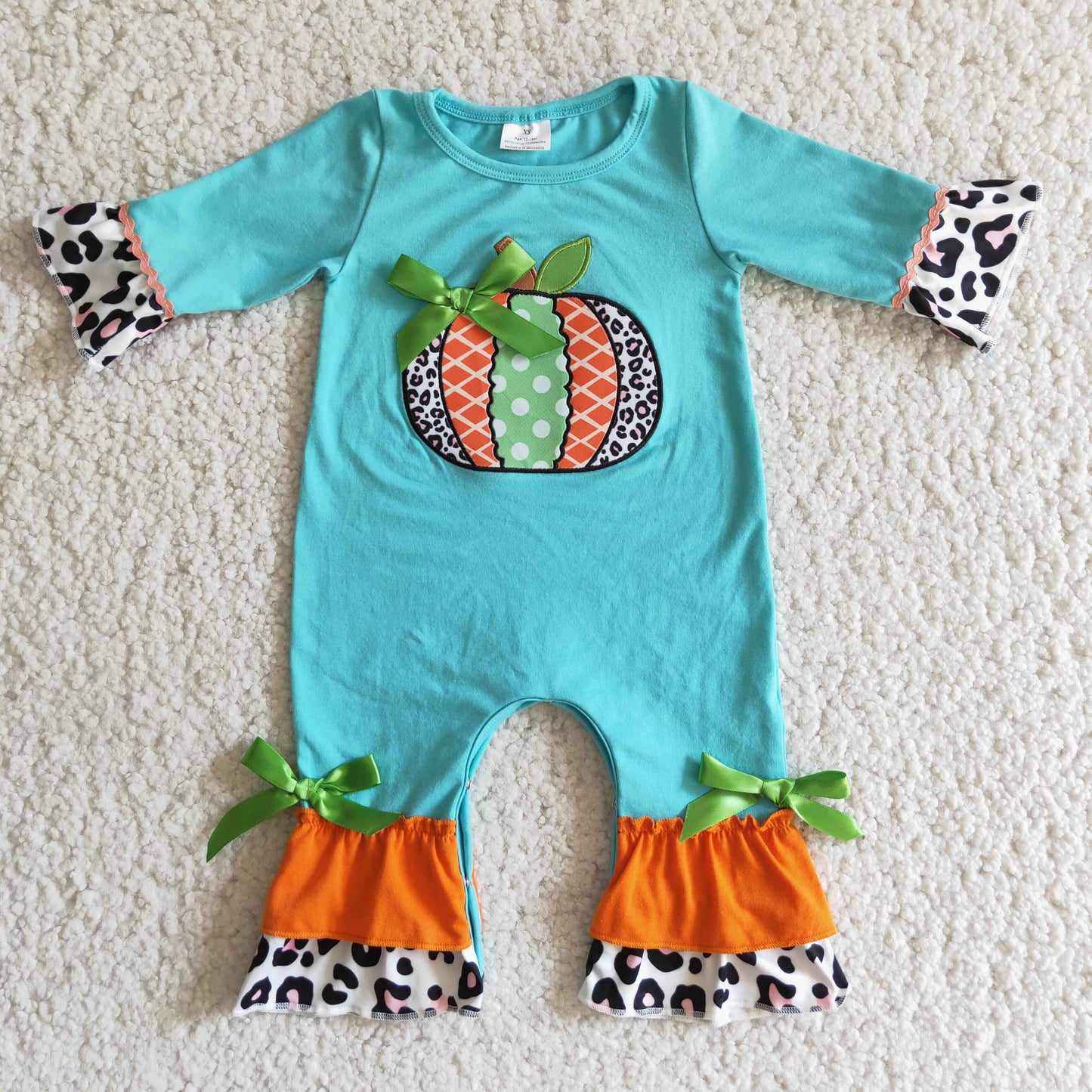 baby girls embroidery pumpkin romper