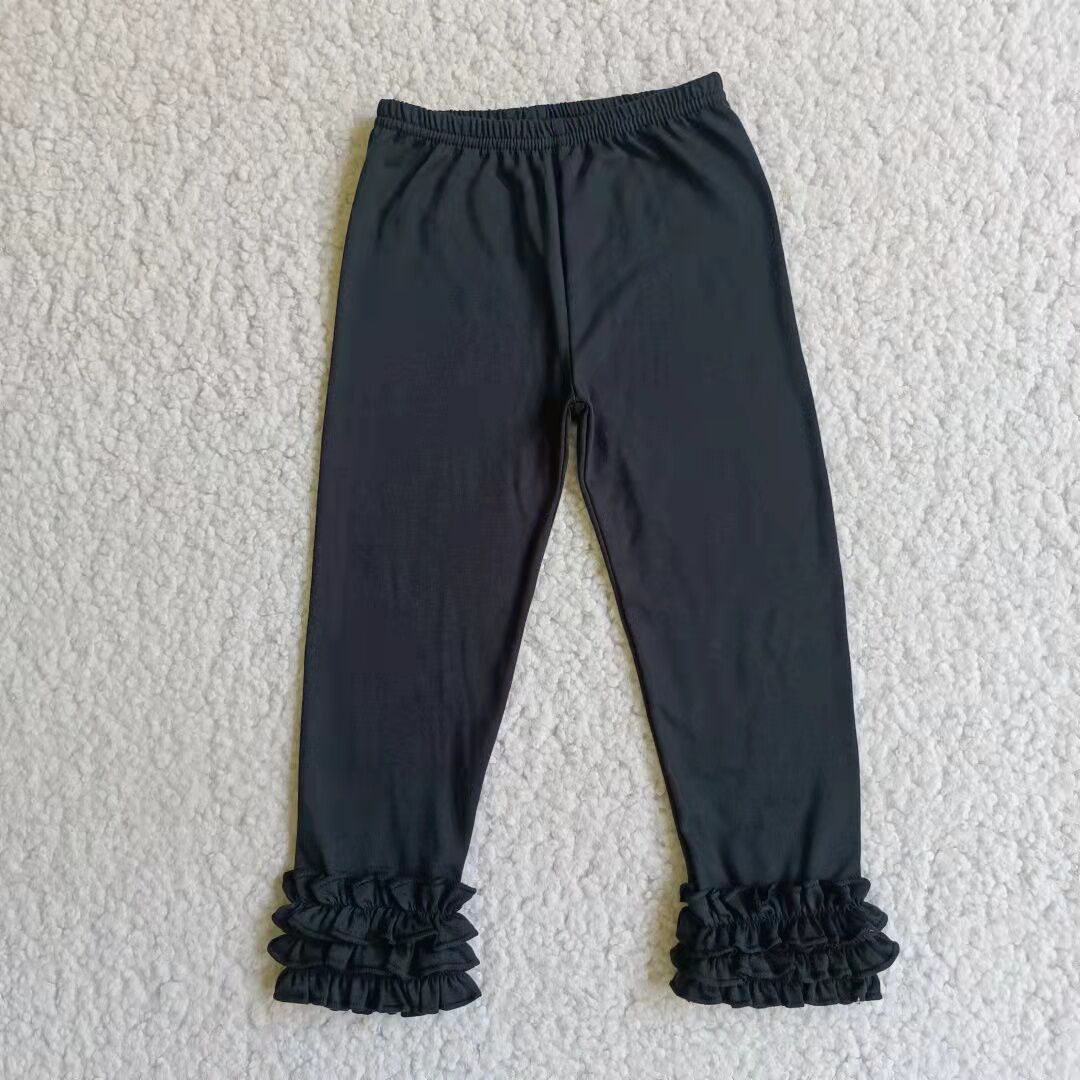baby girls solid black icing ruffle pants