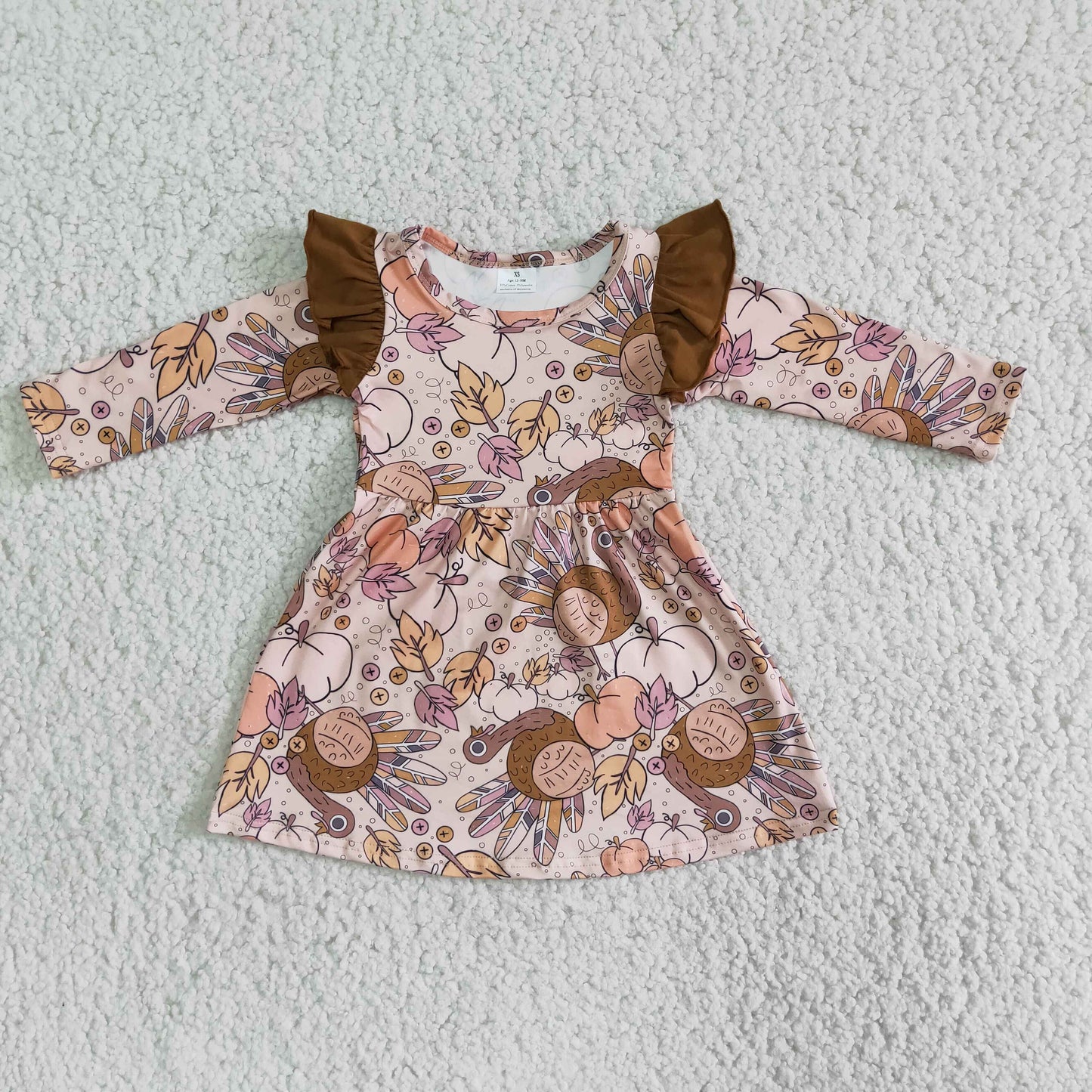 Baby girls long sleeve Thanksgiving dress