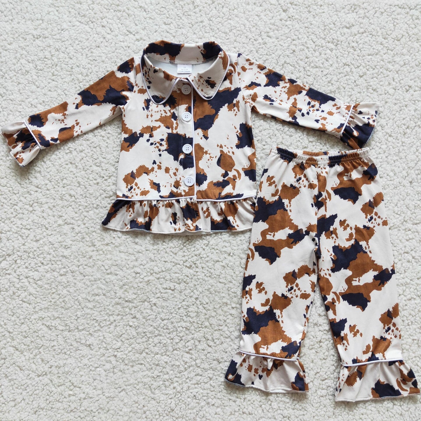 baby girls cowhide pajama set