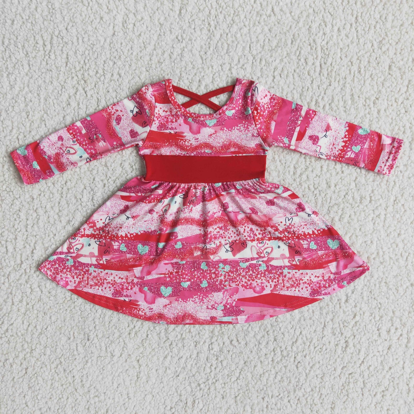 Baby girls long sleeve Valentines day dress