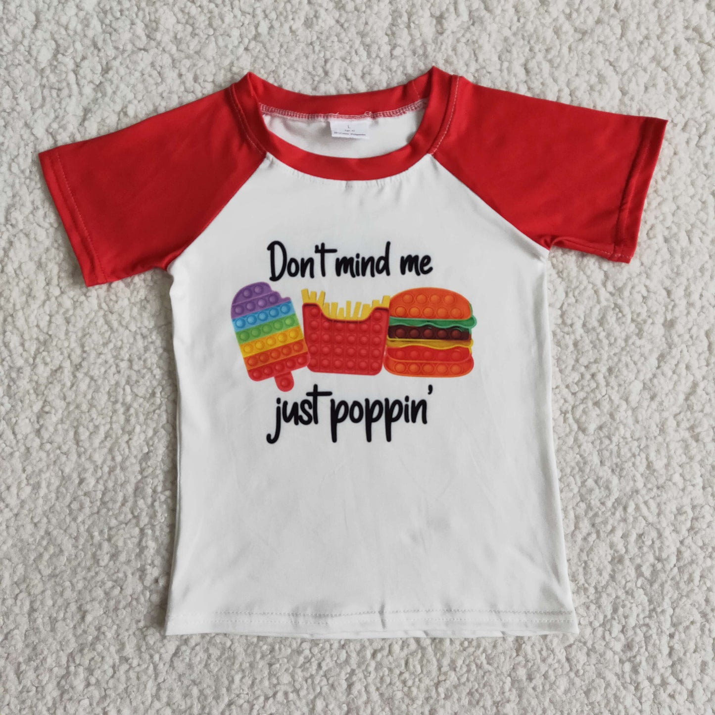 boys red raglan short sleeve t-shirt
