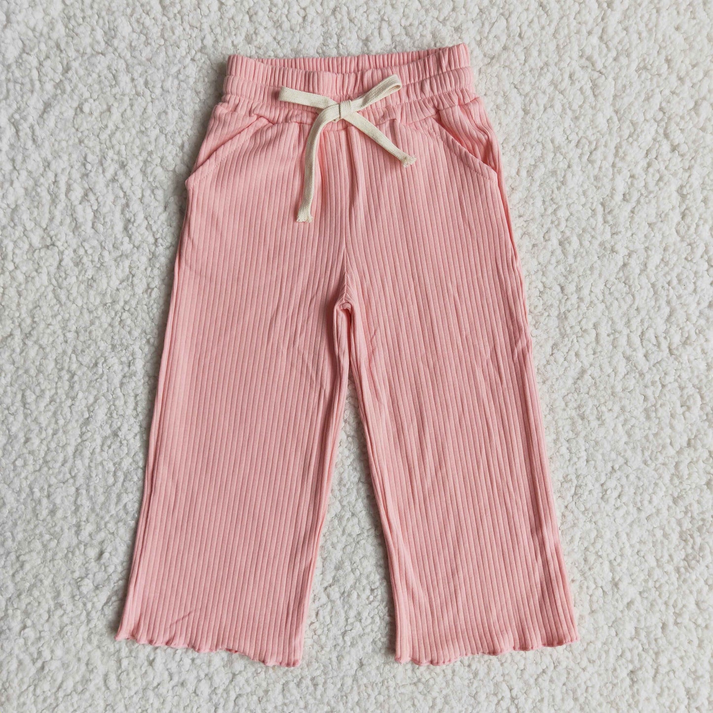 Baby girls coral long cotton pants