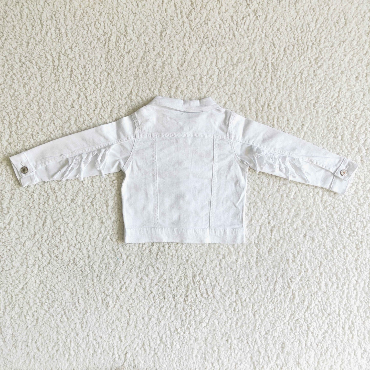 Baby girls long sleeve white denim coat 6 A32-28