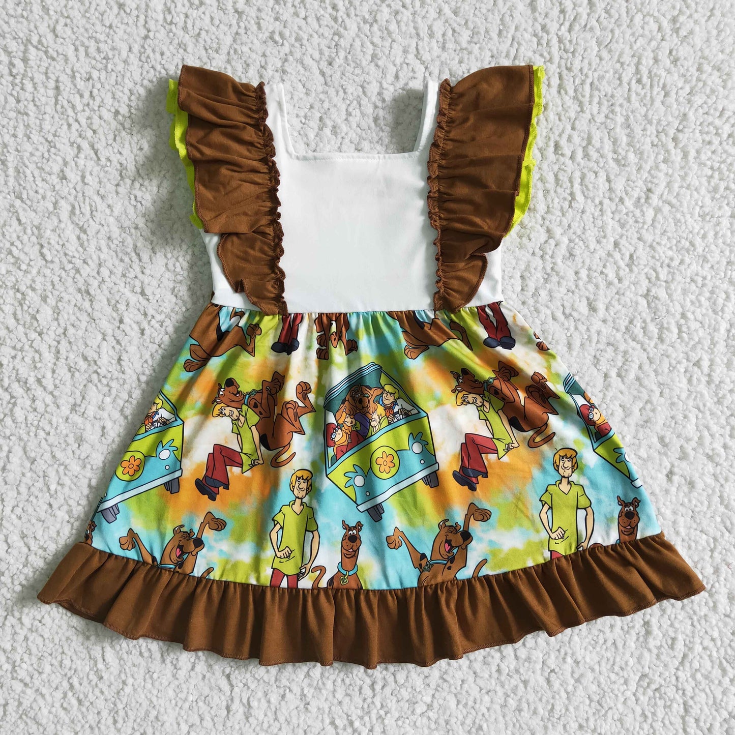 Baby girls cartoon design short sleeve summer dress GSD0001