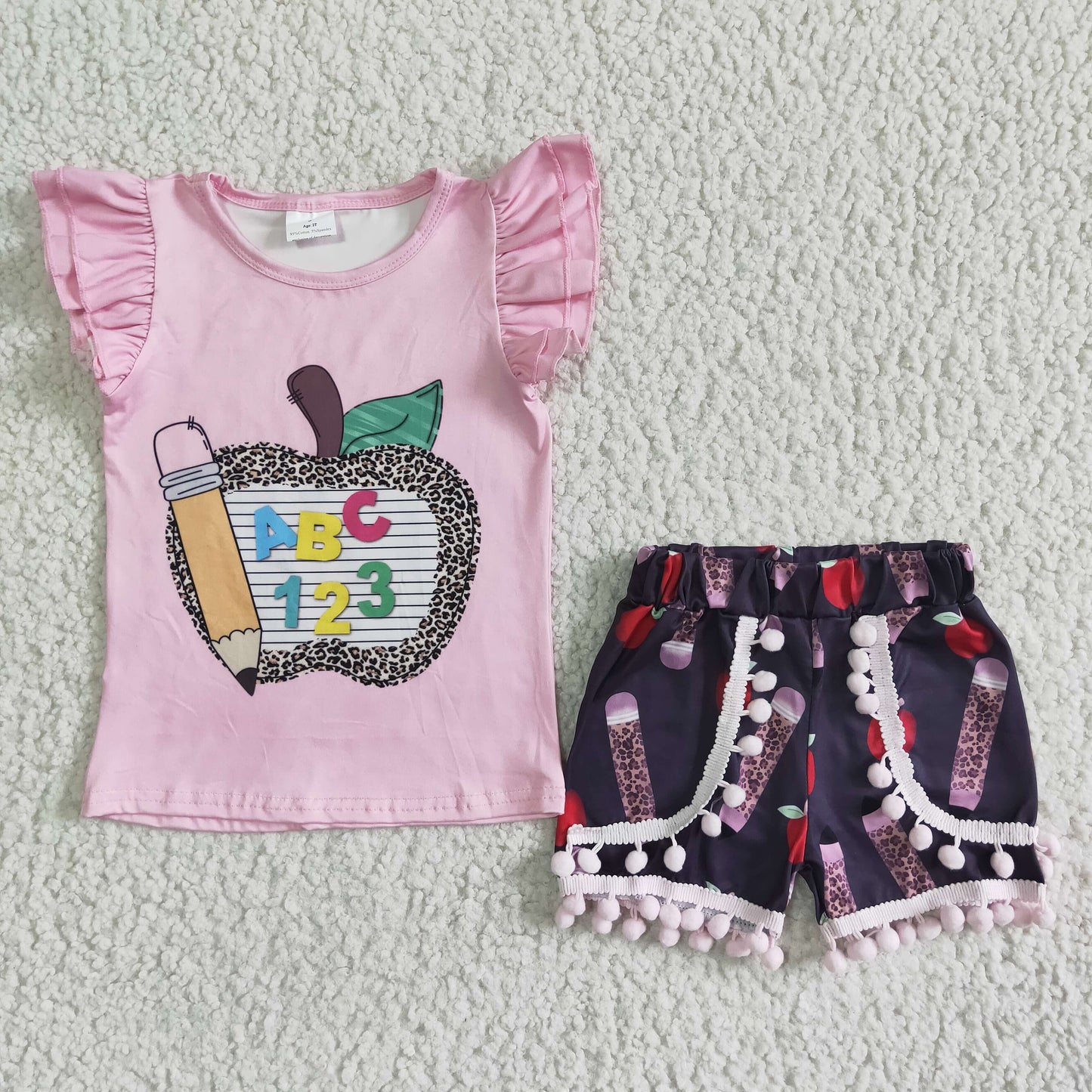 ABC back to school 2pcs Wholesale clothing set