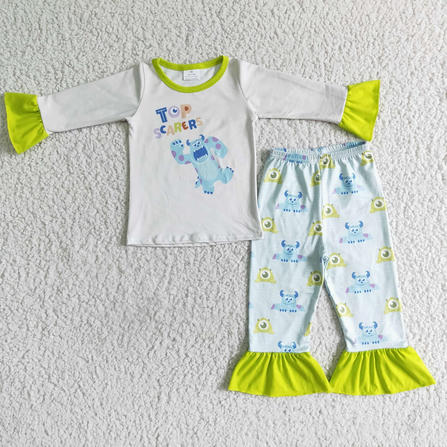 Baby girls blue cartoon pajama set