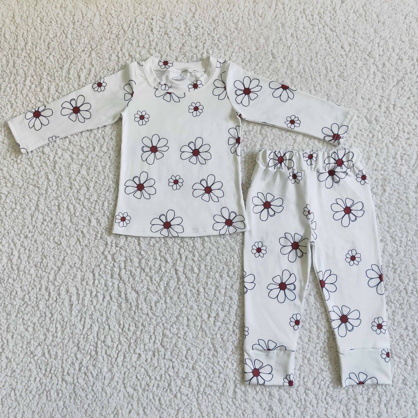 baby girls flower pajama set