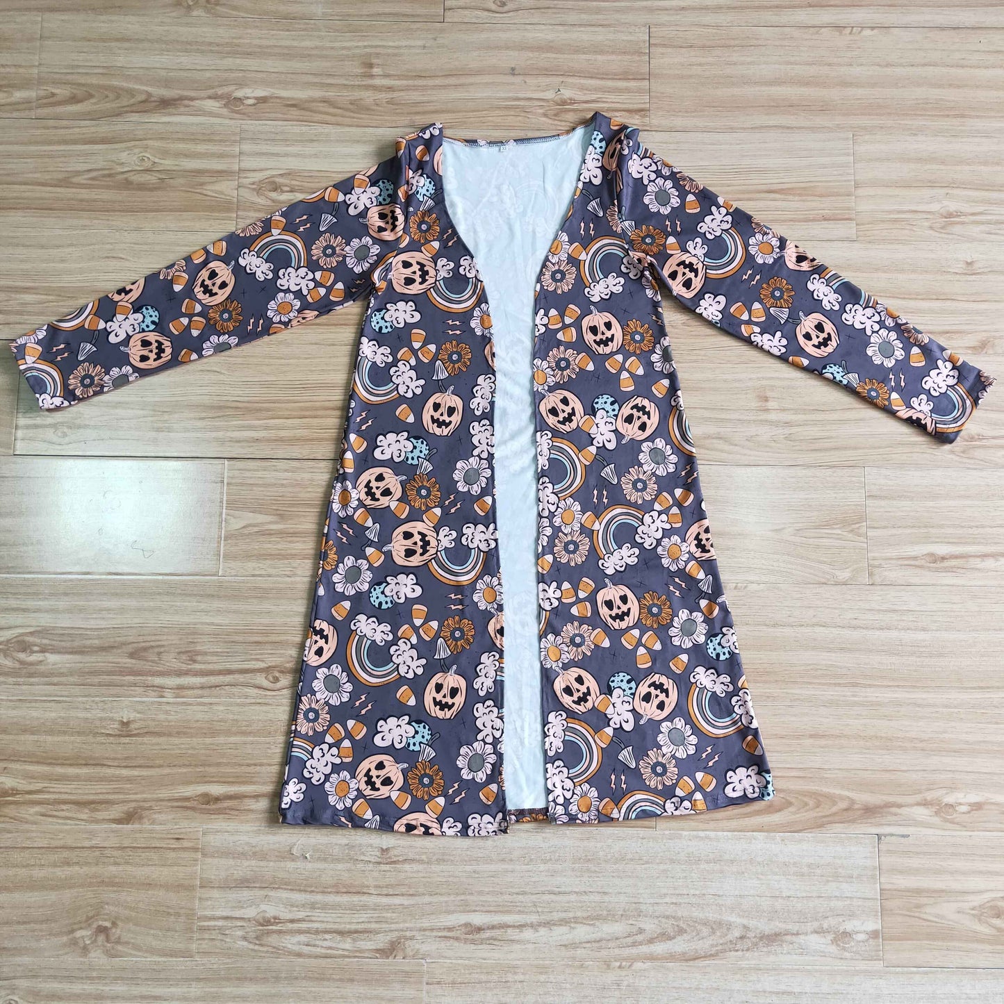 adult halloween pumpkin cardigan