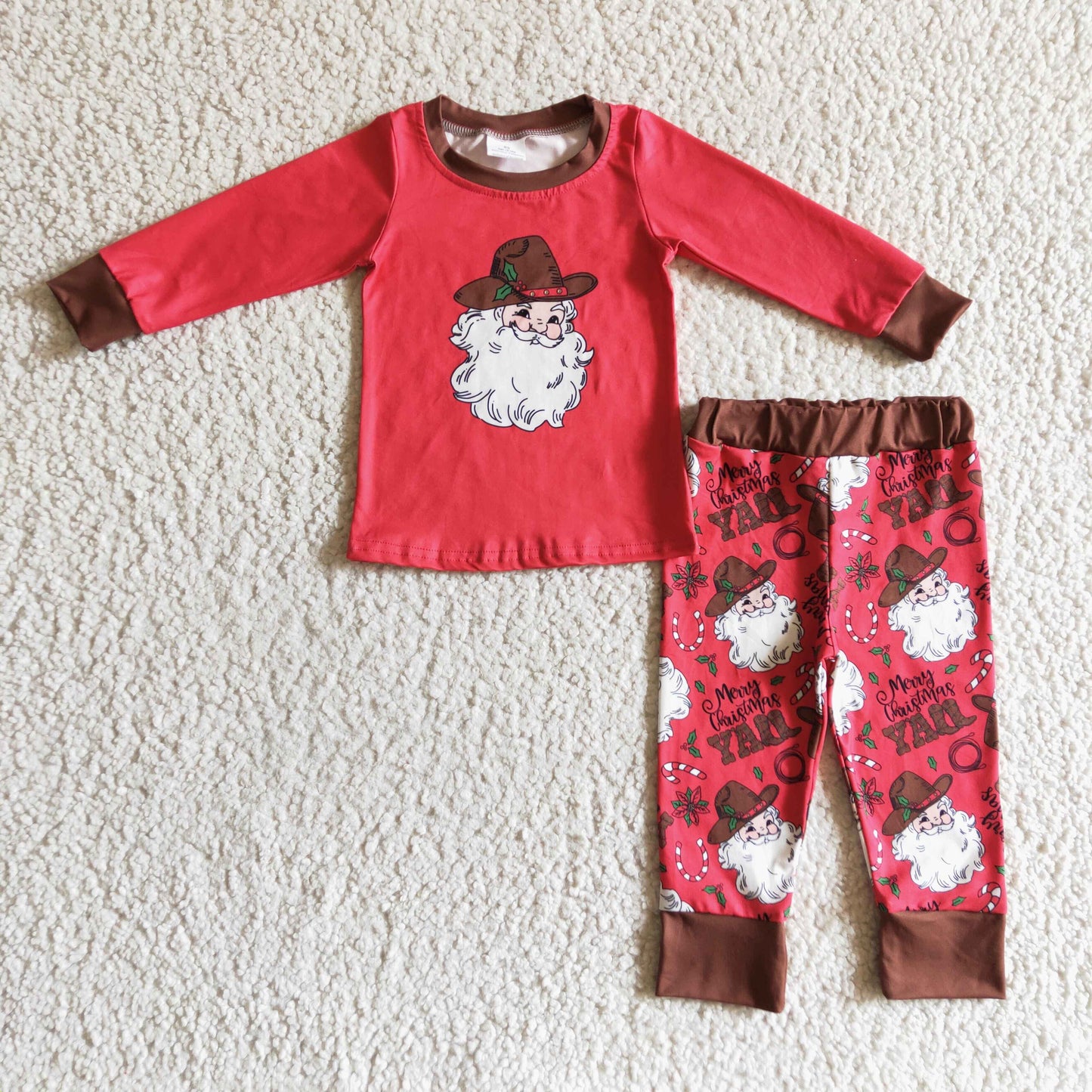 baby boy Santa Claus pajama set