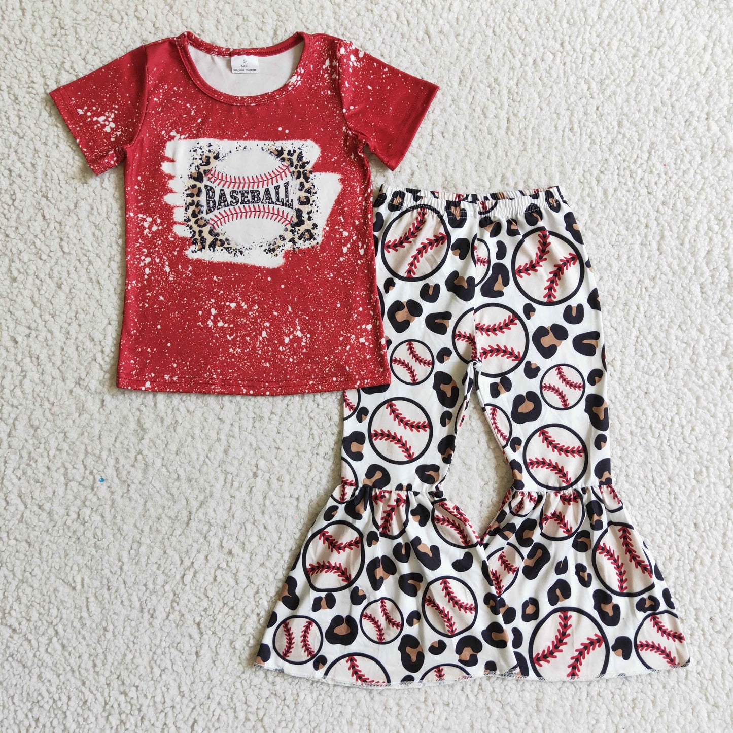 girls short sleeve bell pants outfit GSPO0217