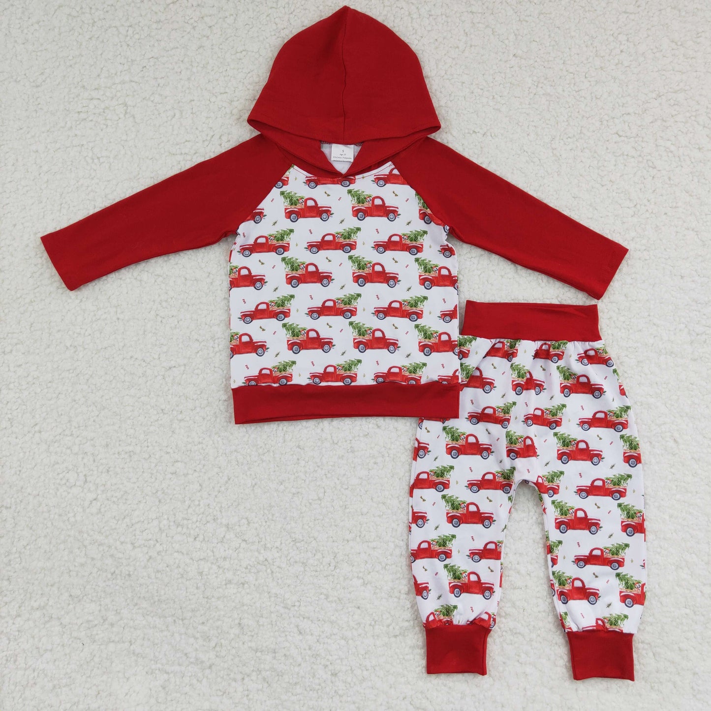 boys xmas tree hoodie set