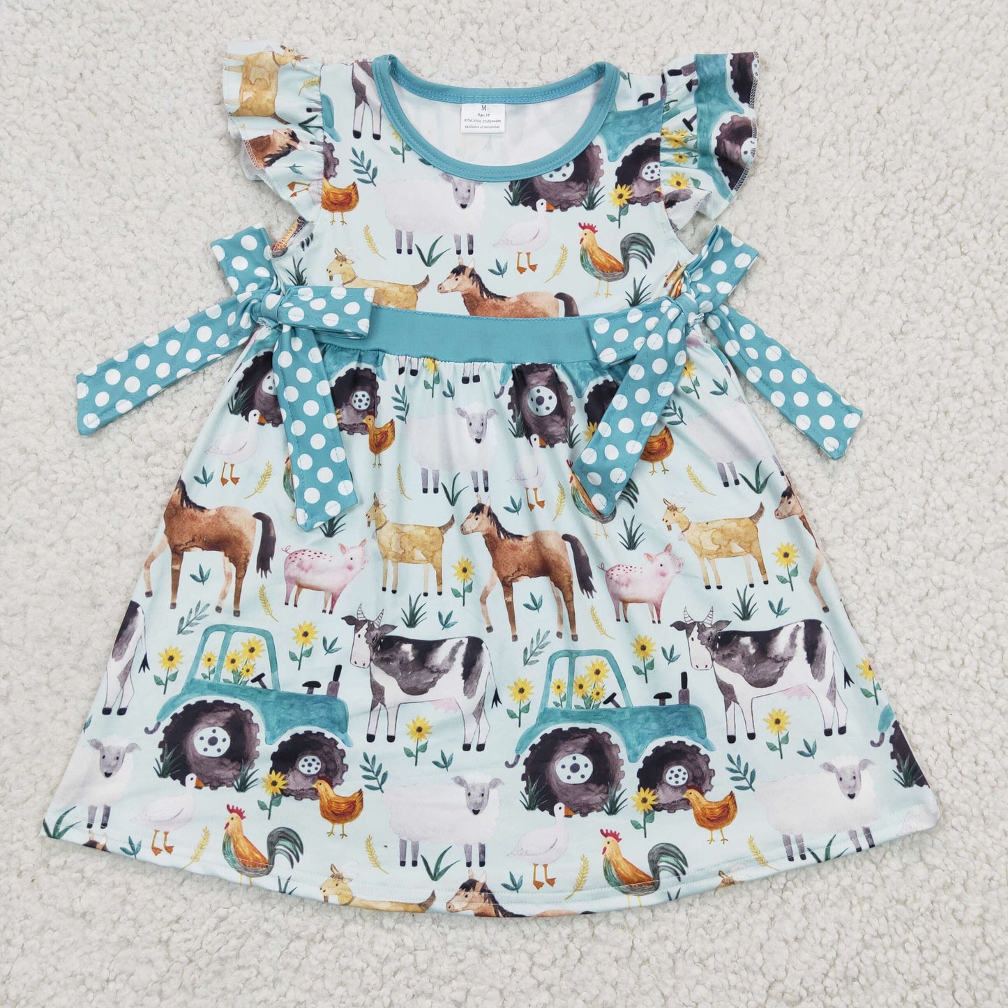 Girls farm cow print summer dress, GSD0162