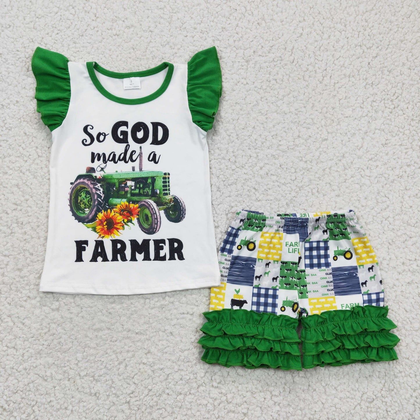 SO god make a farmer summer short set, A14-3