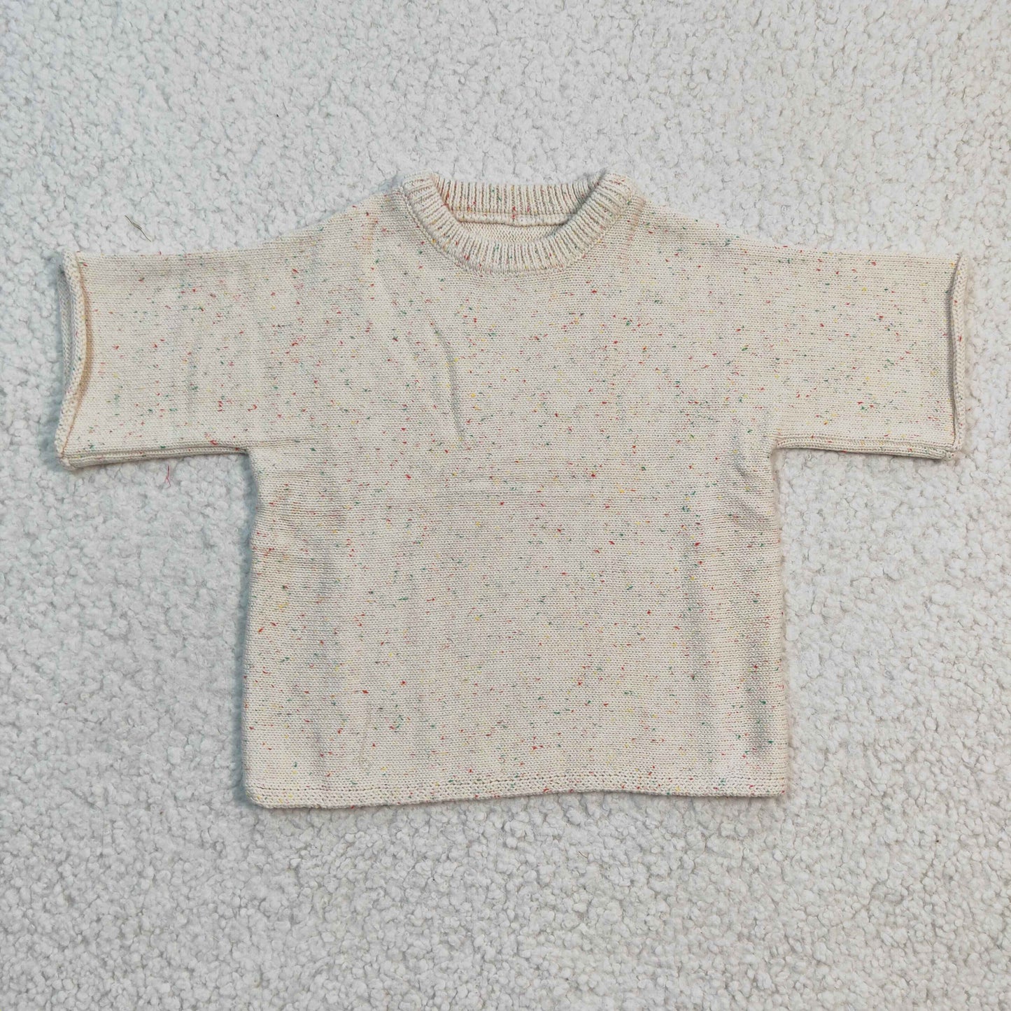 Infant girls cream short sleeve sweater GT0144