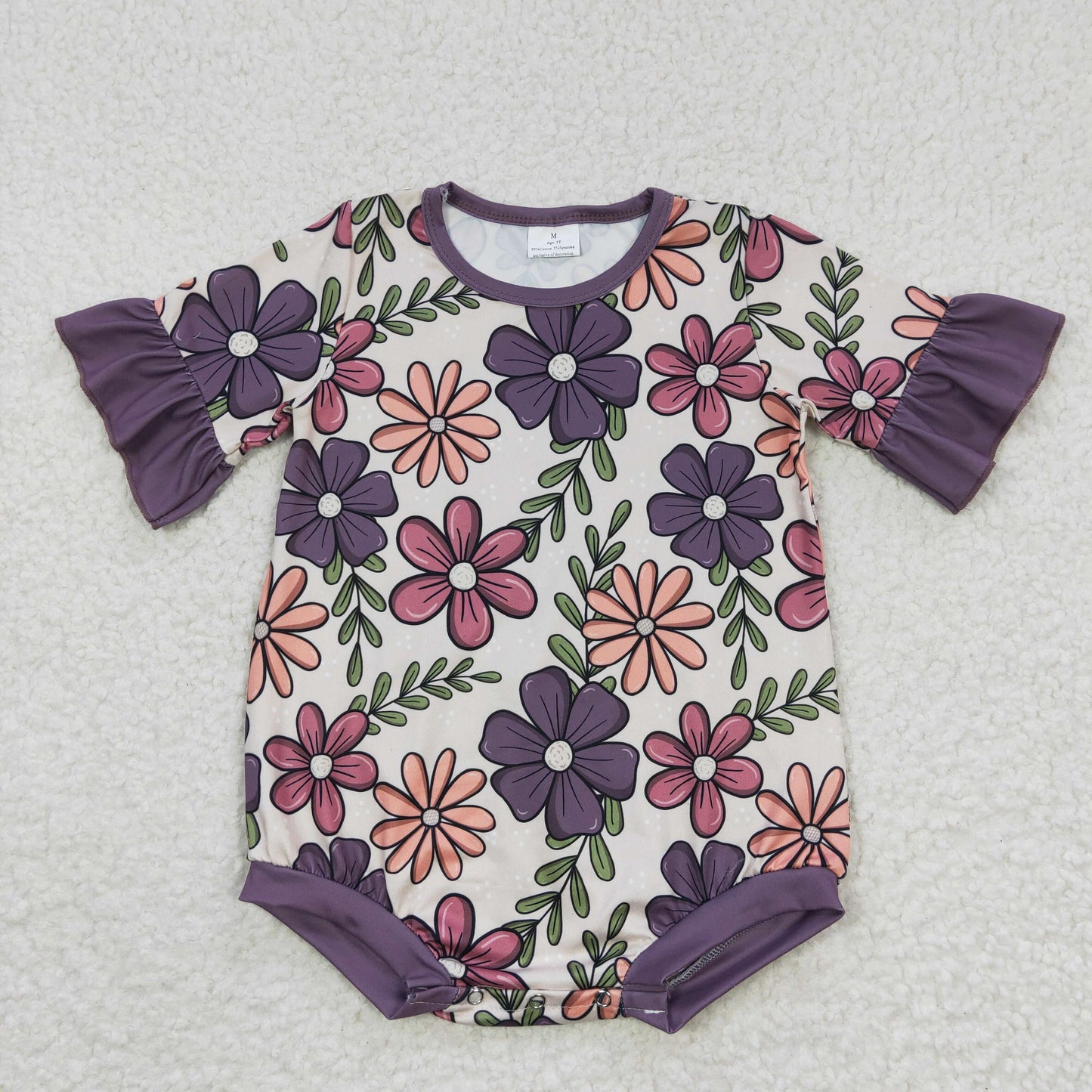 baby girls flower print romper, SR0168,