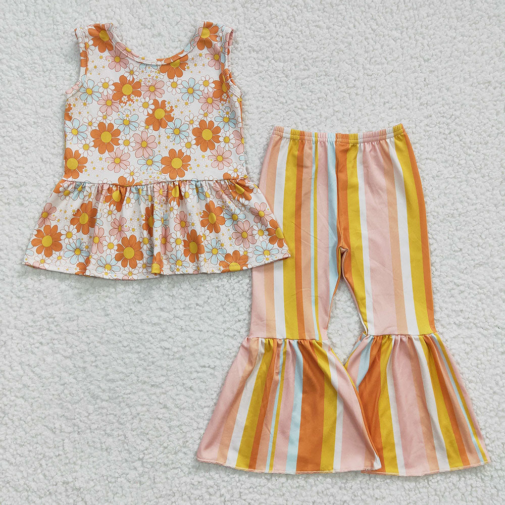 floral print bells 2pcs wholesale boutique outfit