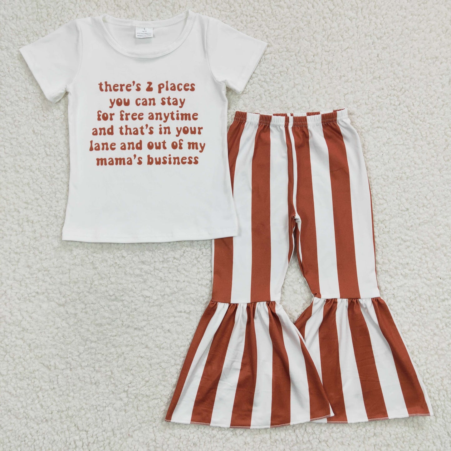 baby girls letter print top stripes pants 2pcs outfit
