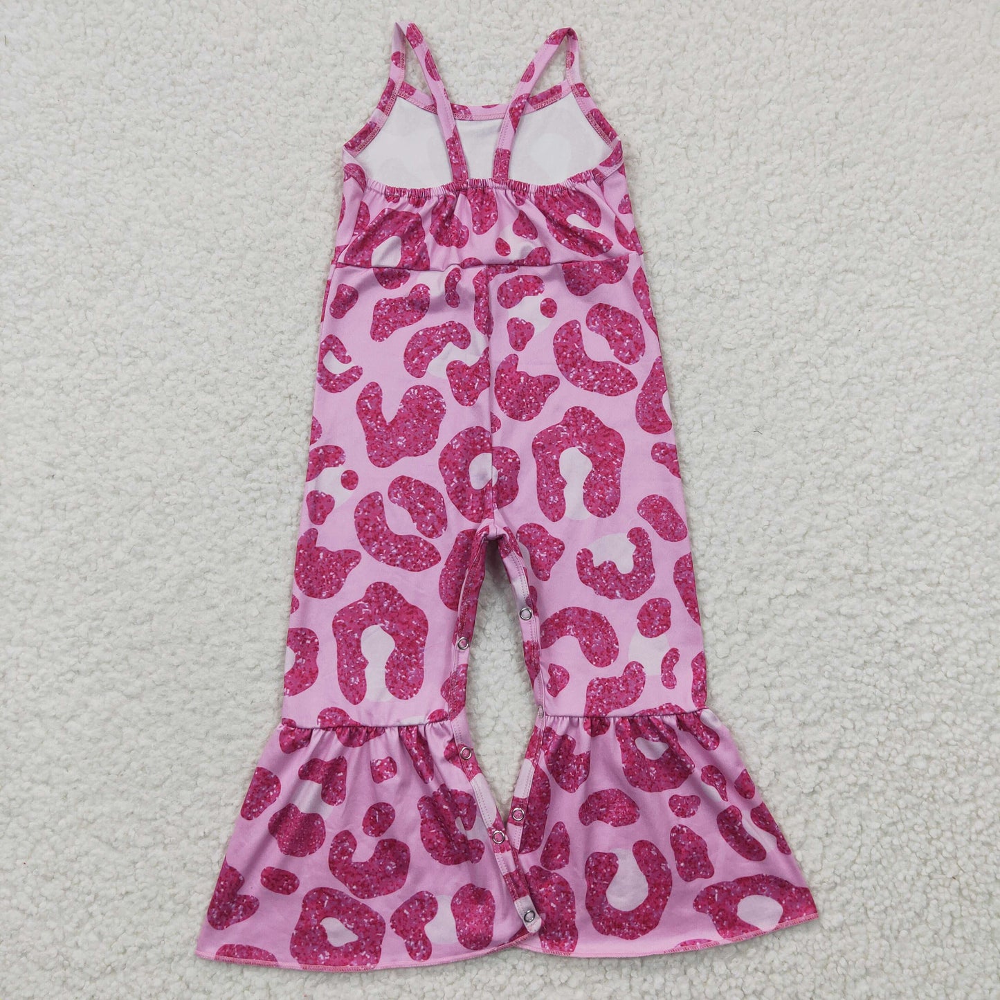 kids hot pink cheetah print one piece jumpsuit SR0216