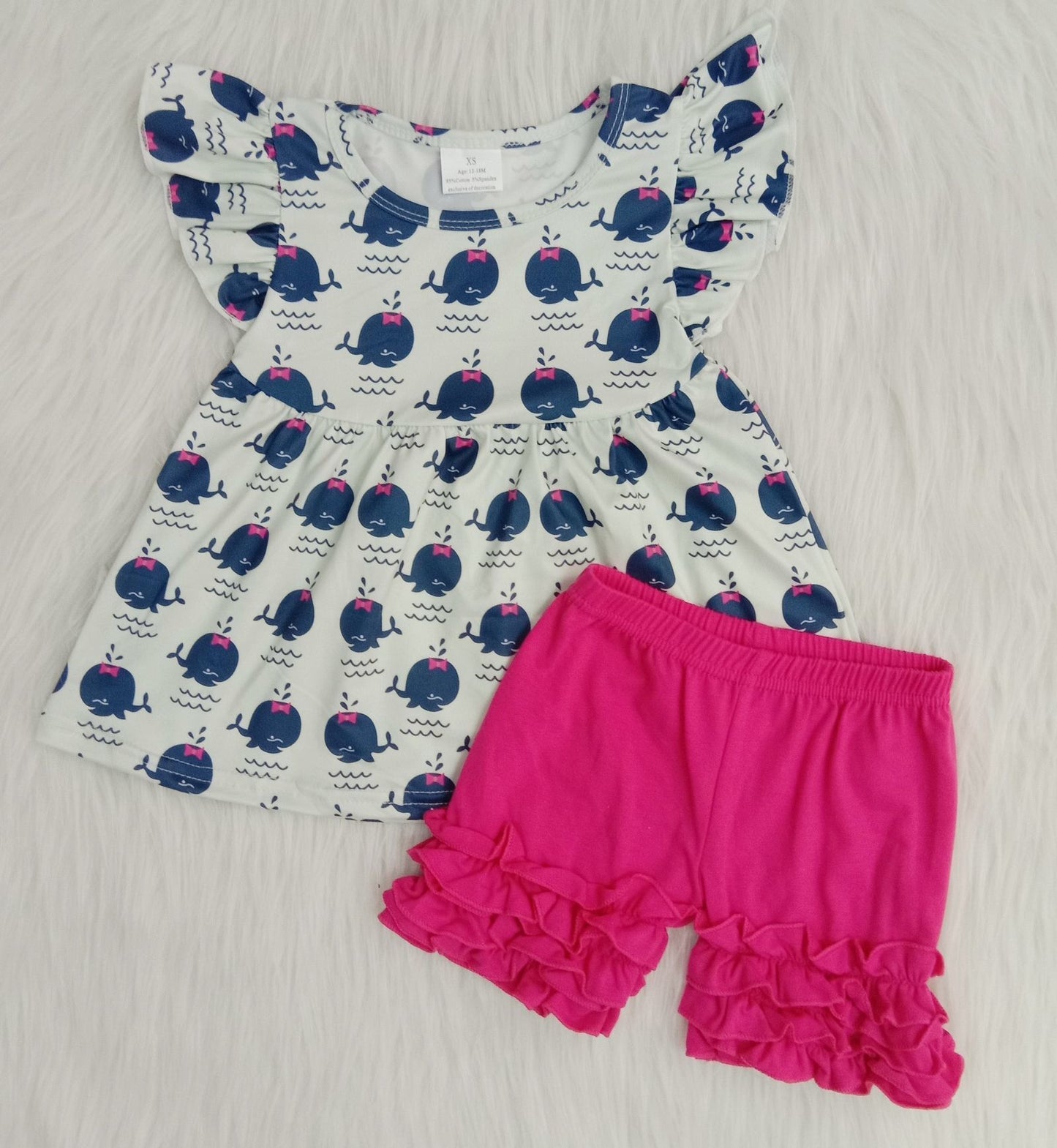 girls print summer short set