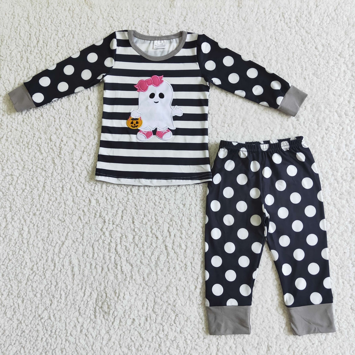 long sleeve ghost Halloween pajama set