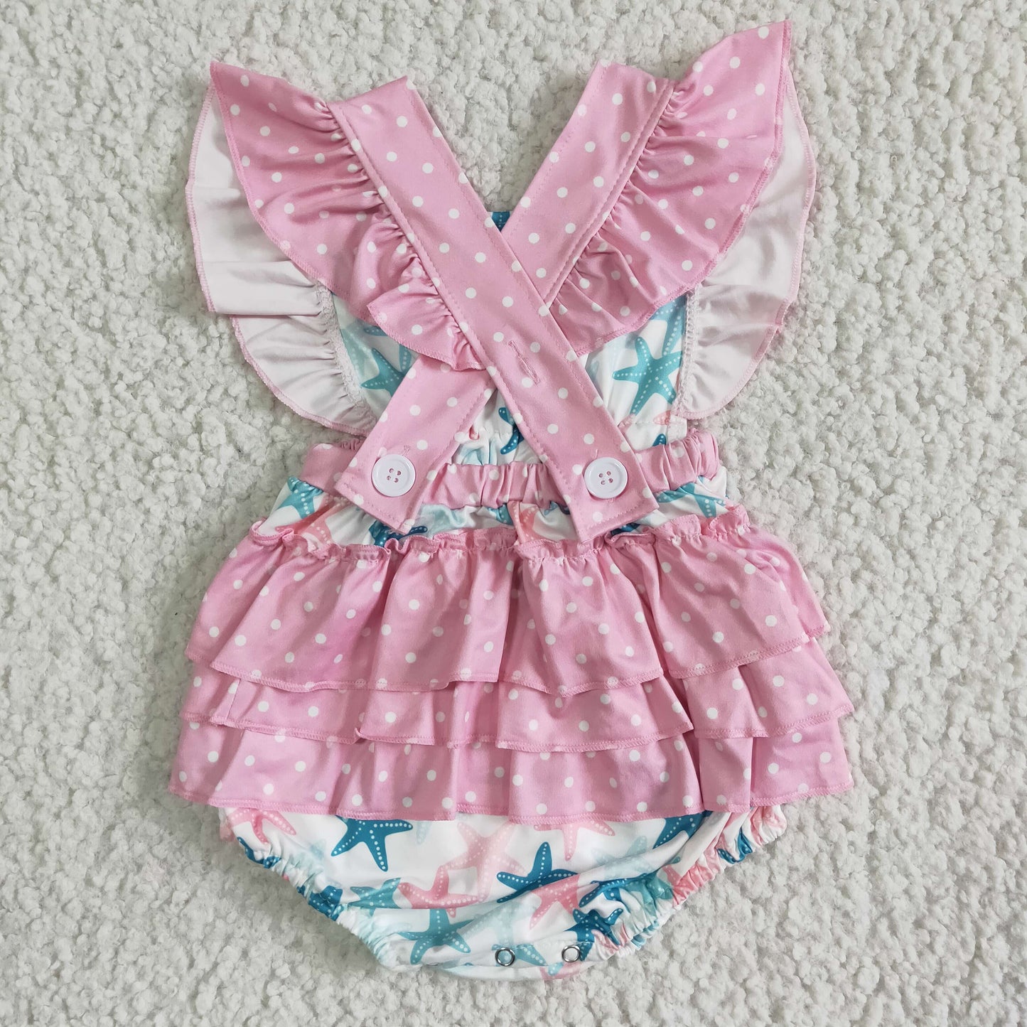 girls shells bubble romper