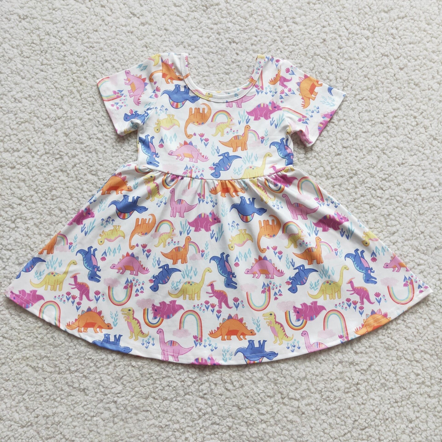 Girls Short sleeve dinosaur dress