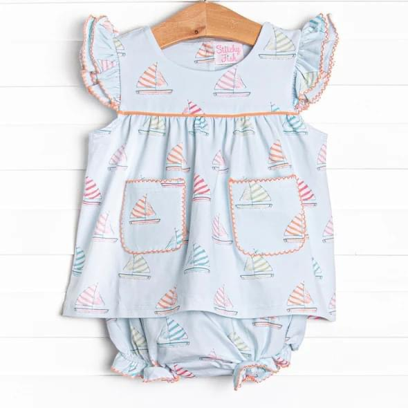 wholesale girls sailboat bummies set