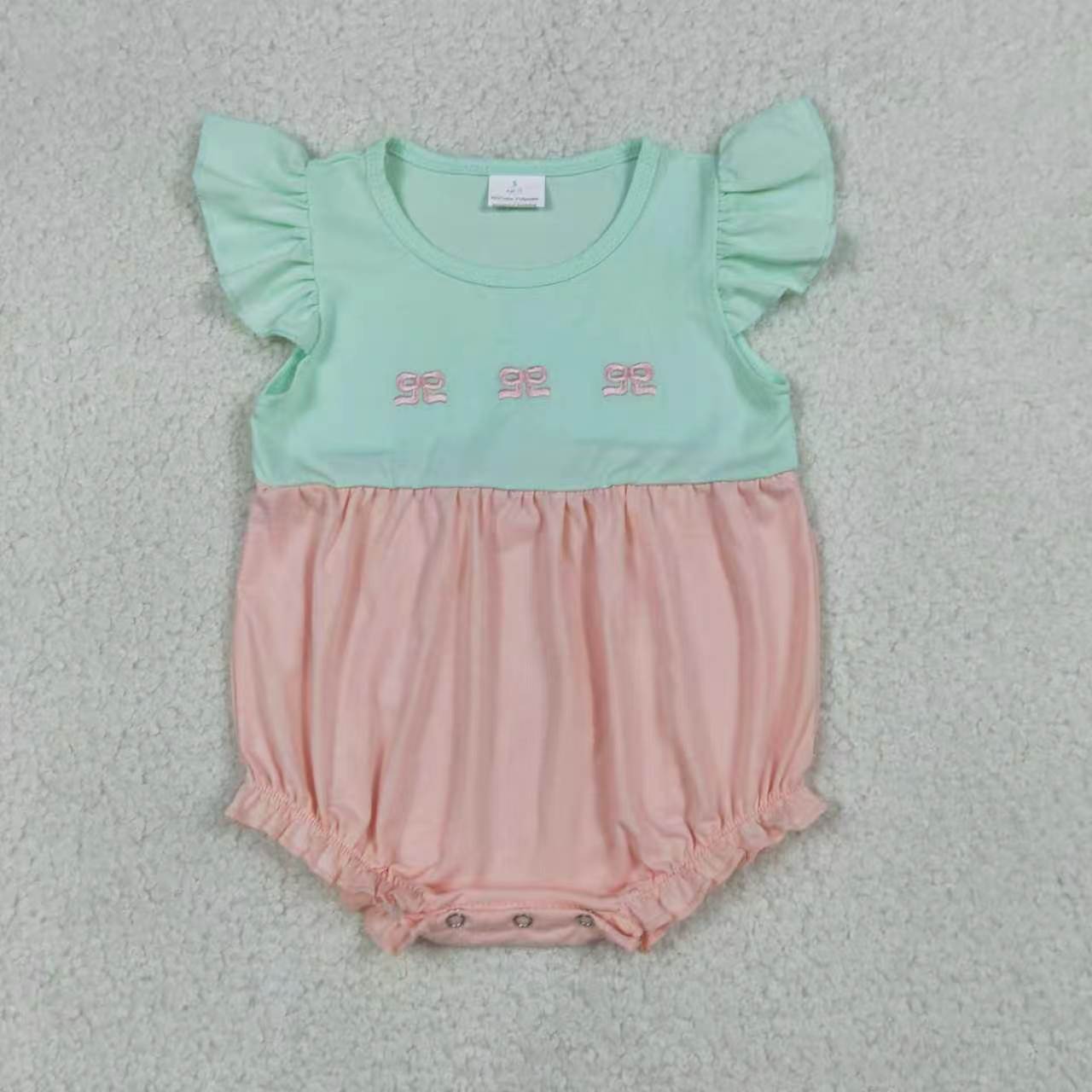 Pink bow embroidery design toddle girls dress