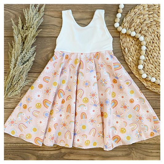 wholesale girls rainbow dress