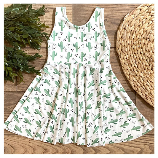 western cactus short sleeve dress