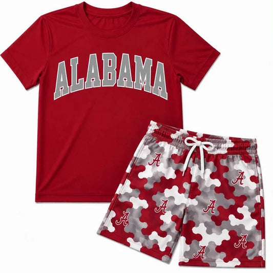 Custom team top matching shorts boy summer outfit wholesale factory price