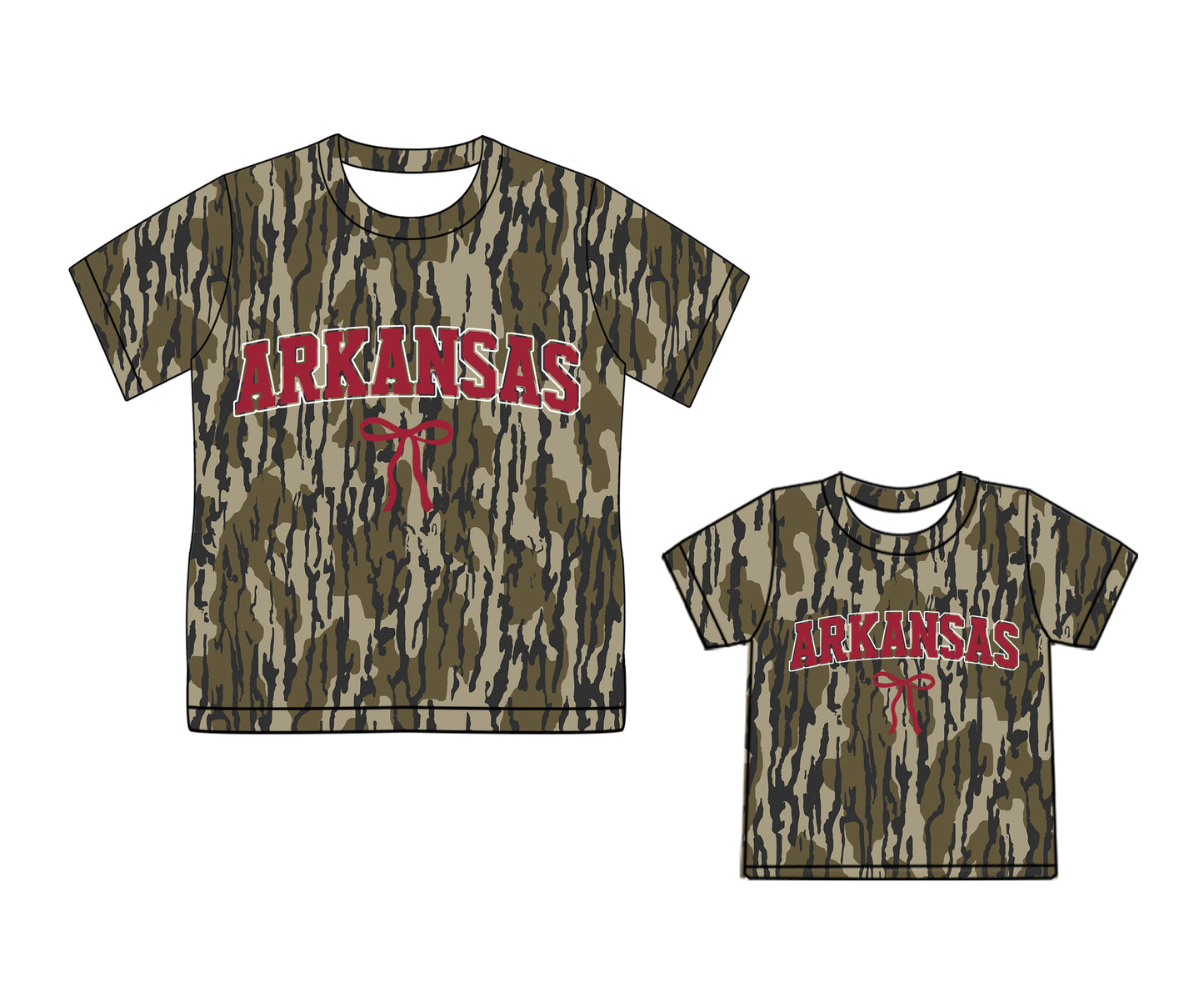 Mommy and Me Arkansas team design summer short sleeve top