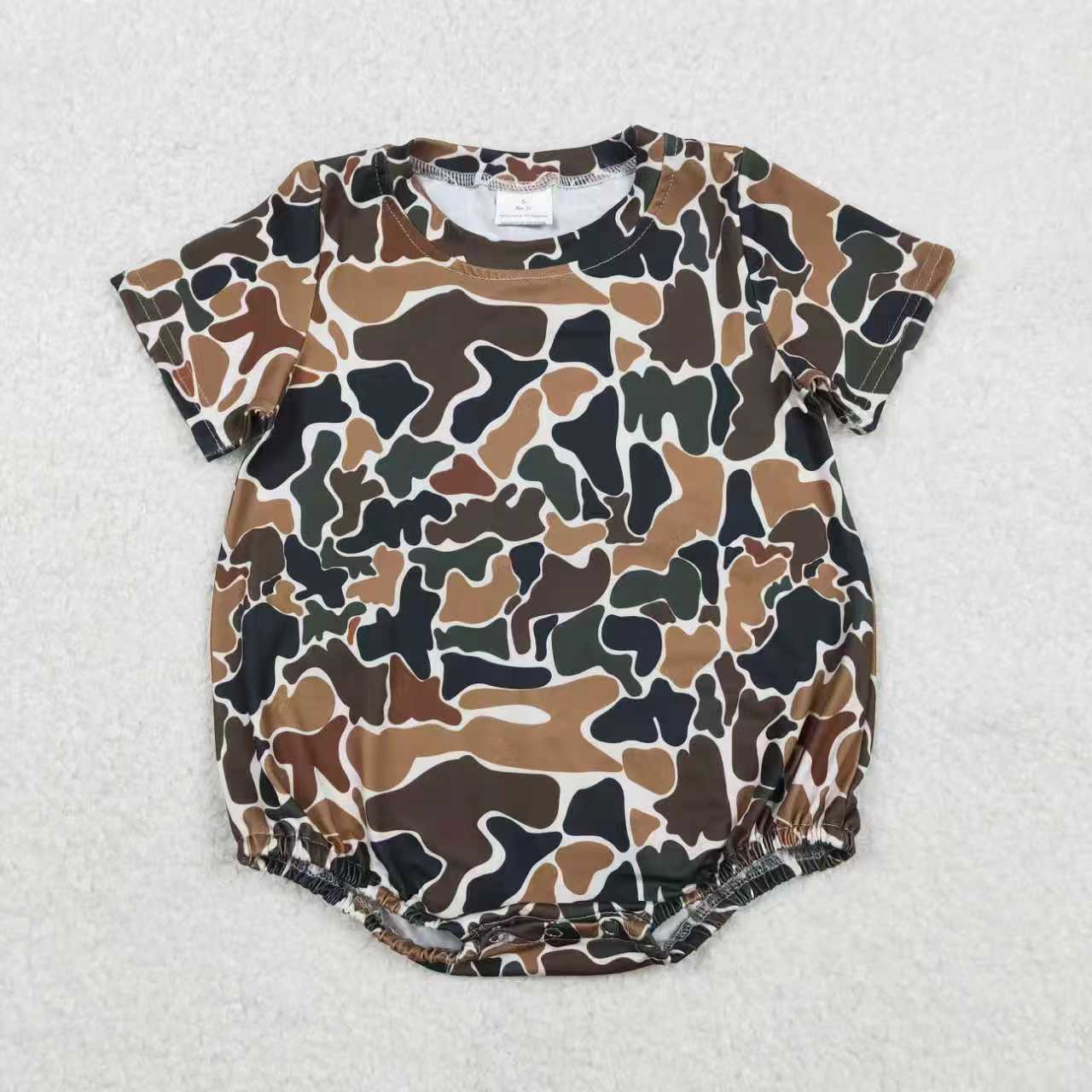 toddle boy short sleeve camo romper