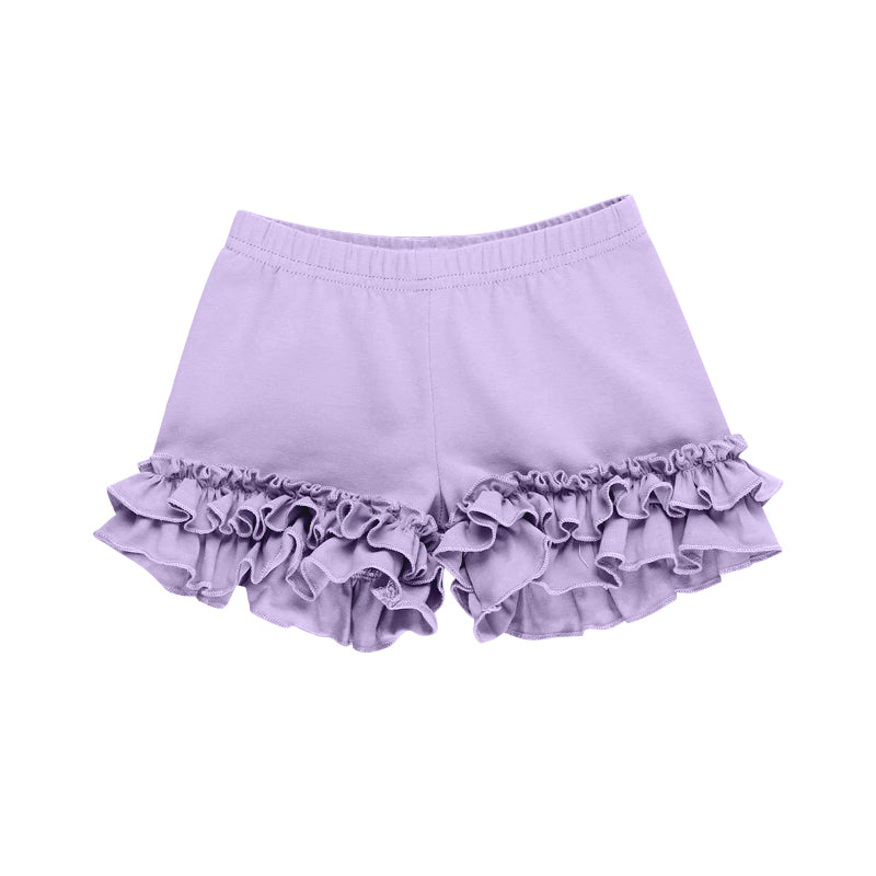 toddle baby girl lavender ruffle cotton shorts