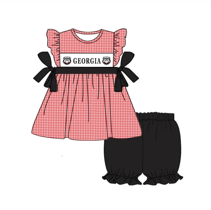 toddle girls short sleeve team outfit